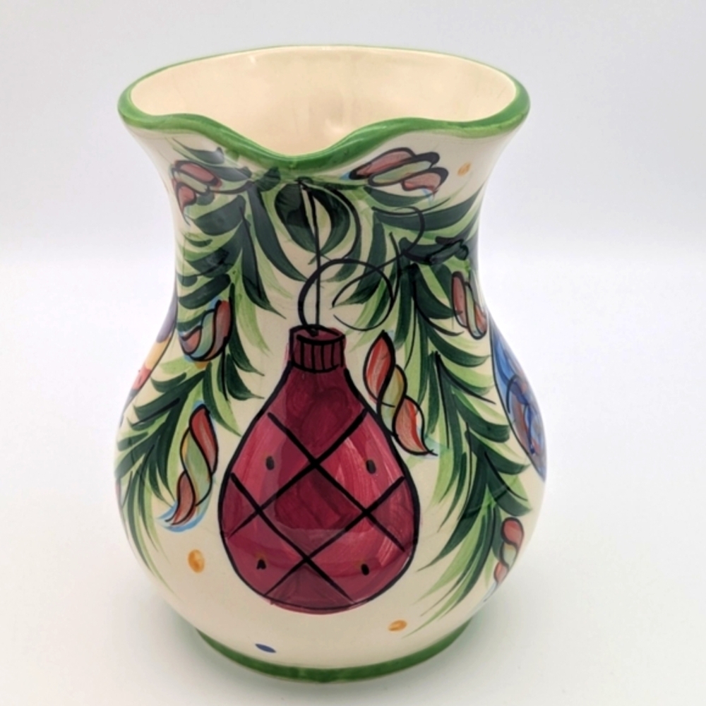 Vintage (2001) Gail Pittman Christmas Ceramic Pitcher - Picture 3 of 6